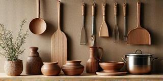 Curated kitchenware items displayed on a counter